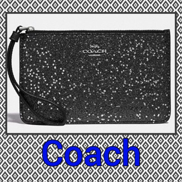 Coach Handbags - Authentic Coach black star glitter medium wristlet